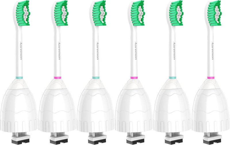 Aoremon Replacement Toothbrush Heads for Philips Sonicare E-Series Essence HX7022/66 and other Screw-on Electric Toothbrush Model, 6 Pack - Image 1